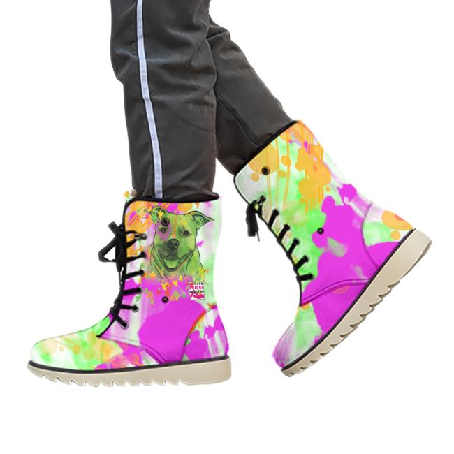 Winterboots mit Hundemotiv Angel - gefütterte Winterschuhe, Stiefel, bunt, Grösse 35-44, Mix, Mischling, Staffordshire, Staff, AmStaff, SOKA, Familienhunde